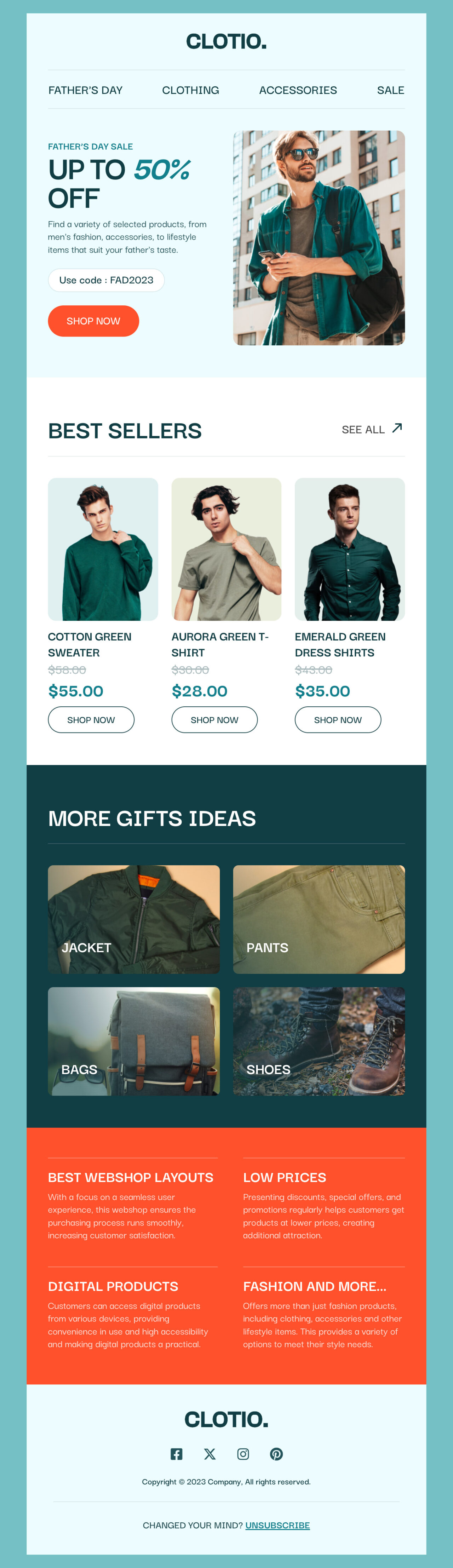 Clotio's Fathers Day newsletter