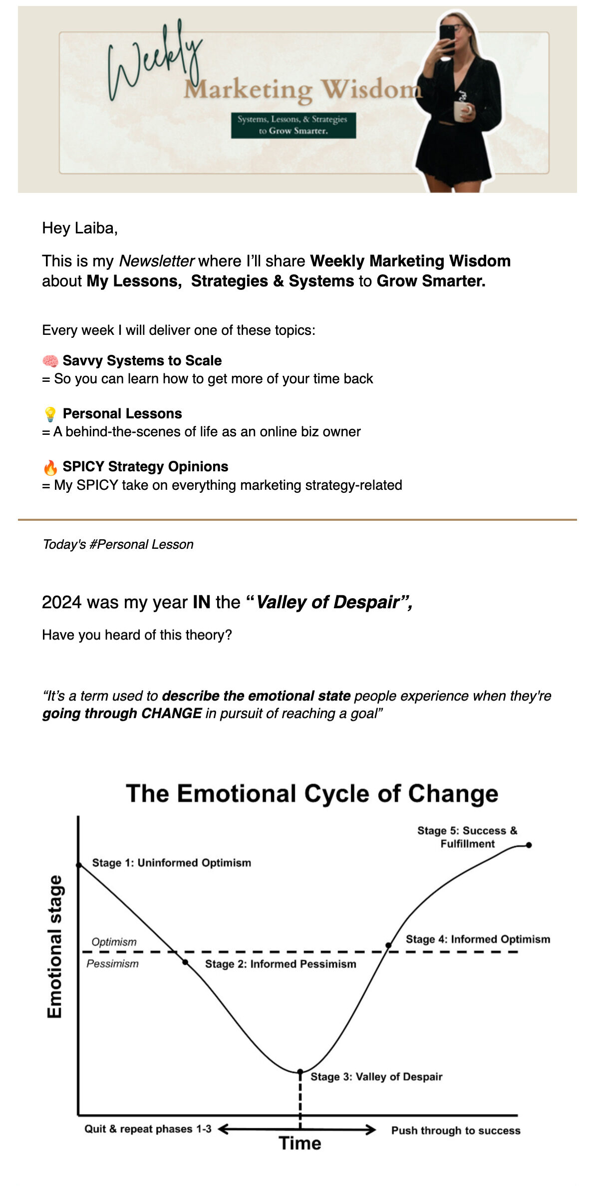 Sharing personal experiences to make a newsletter fun
