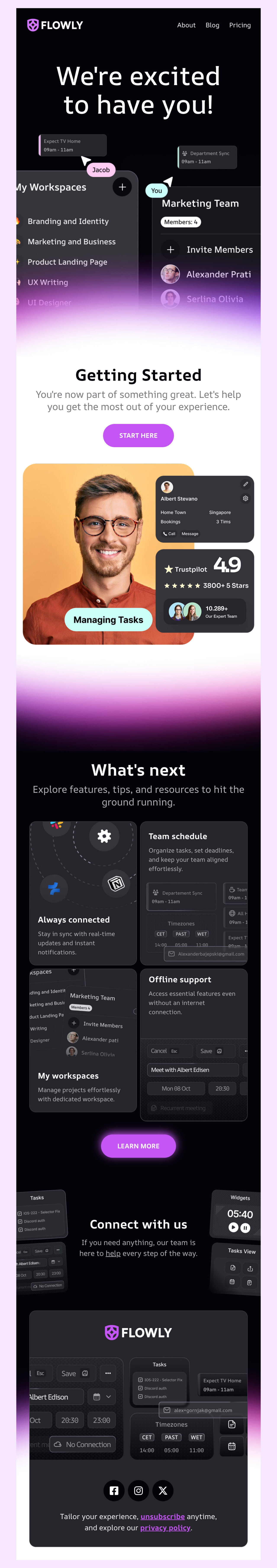 Flowly email template example