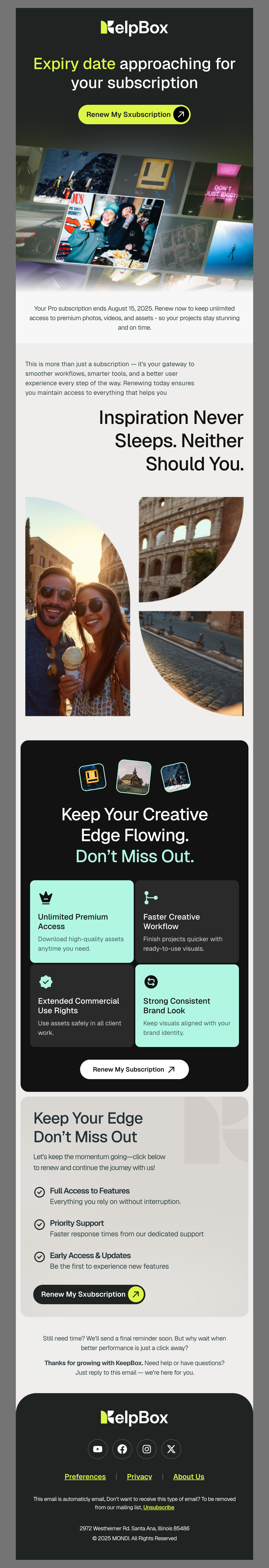 KelpBox - Subscription Renewal Reminder Email Template