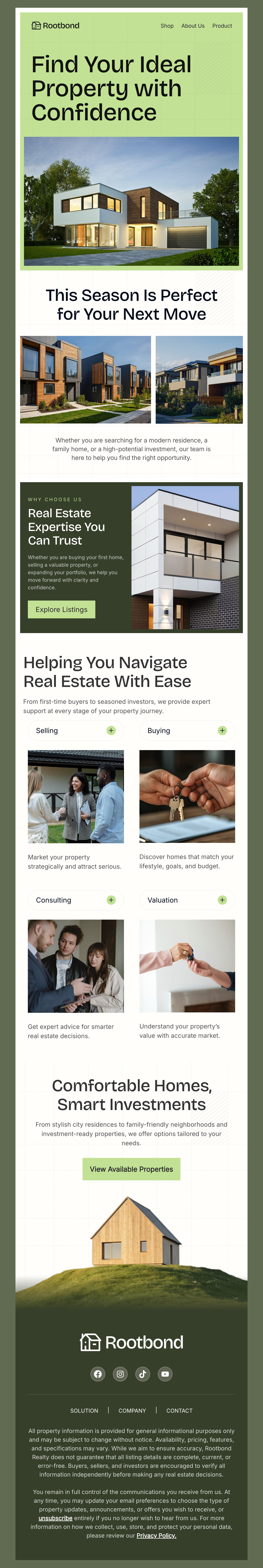 Rootbond - Real Estate Email Template for Property Listings