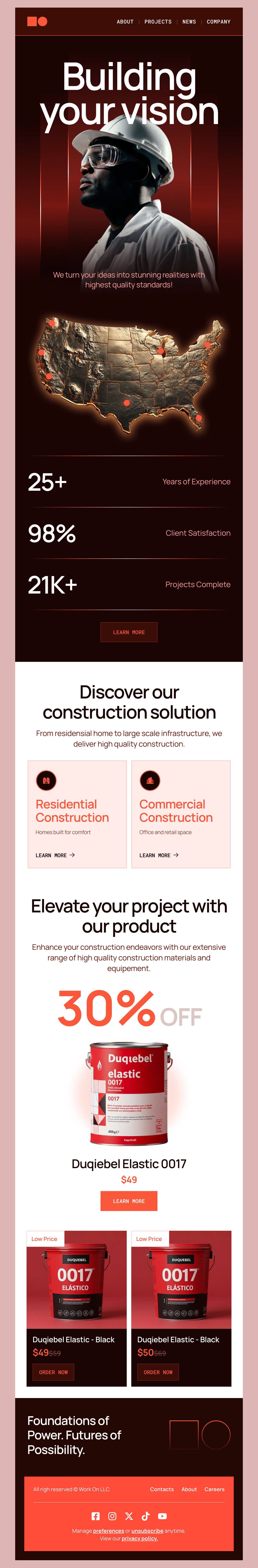 Work On – Construction & Infrastructure Email Template
