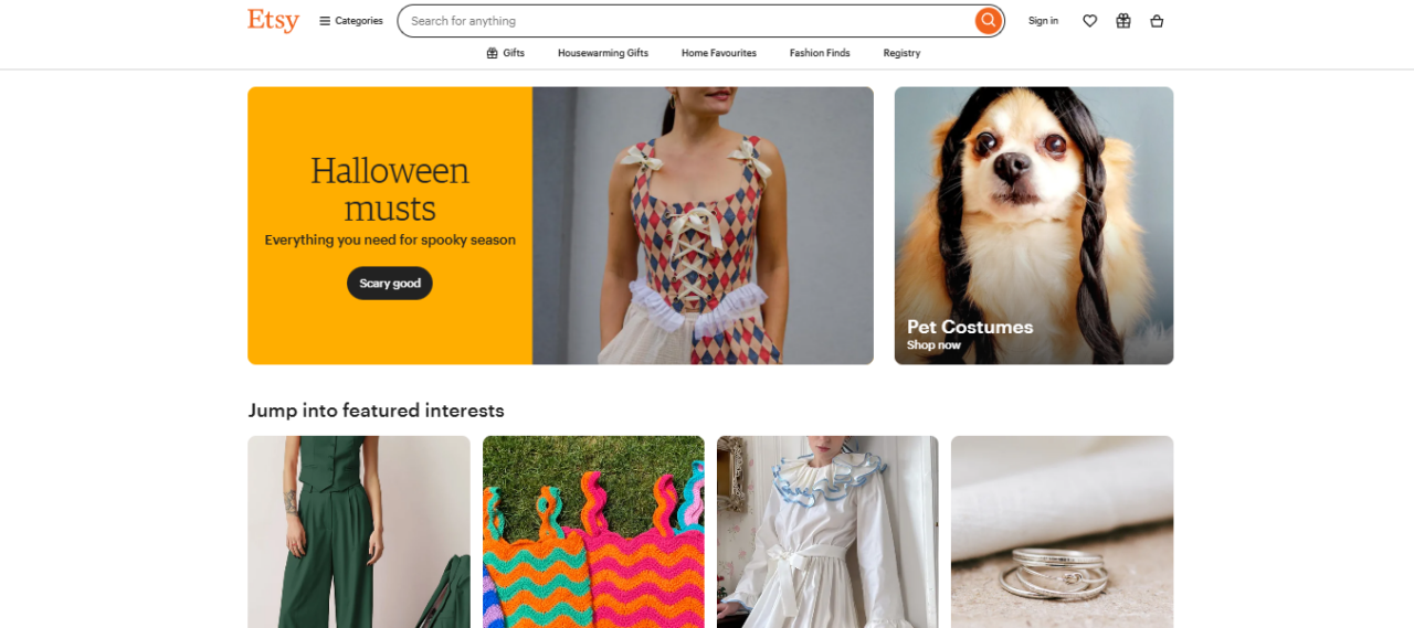 Etsy's dynamic website