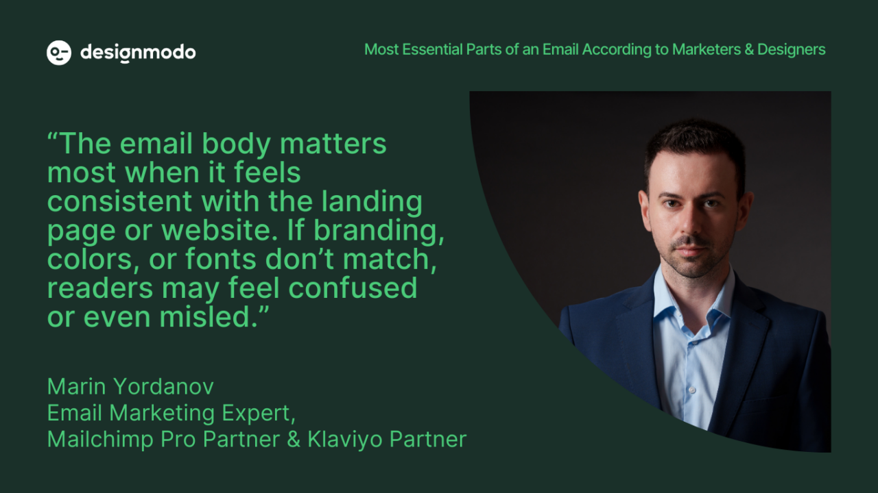 Marin Yordanov's quote about the most important part of an email