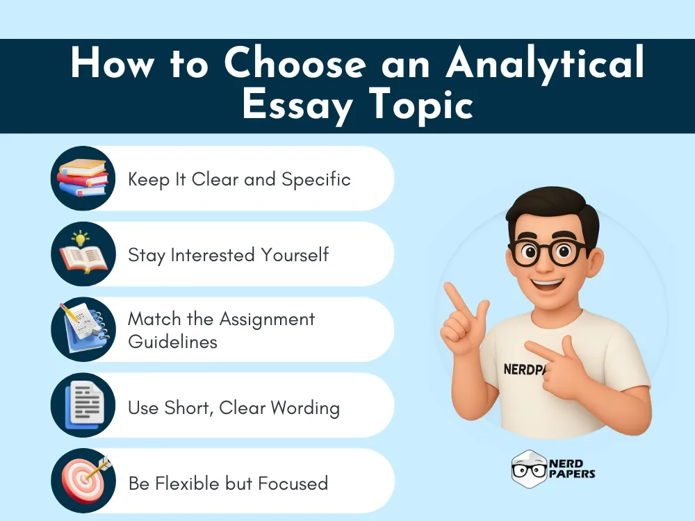 How to choose an analytical essay topic with tips for clarity, focus, and assignment success.