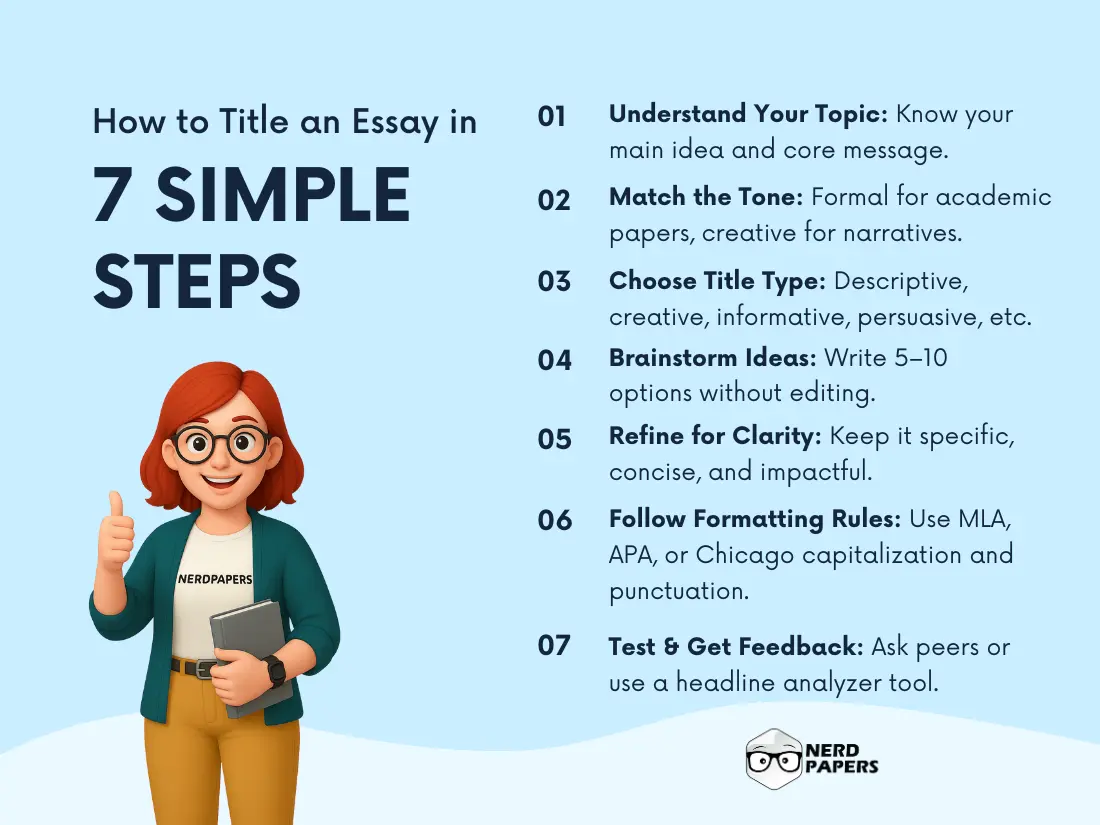 Step-by-step process on how to title an essay in 7 simple steps