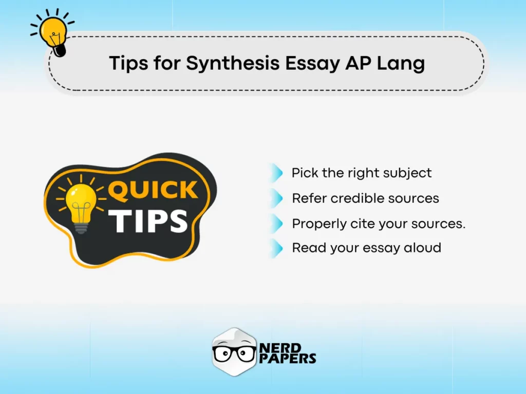 Tips for synthesis essay ap lang