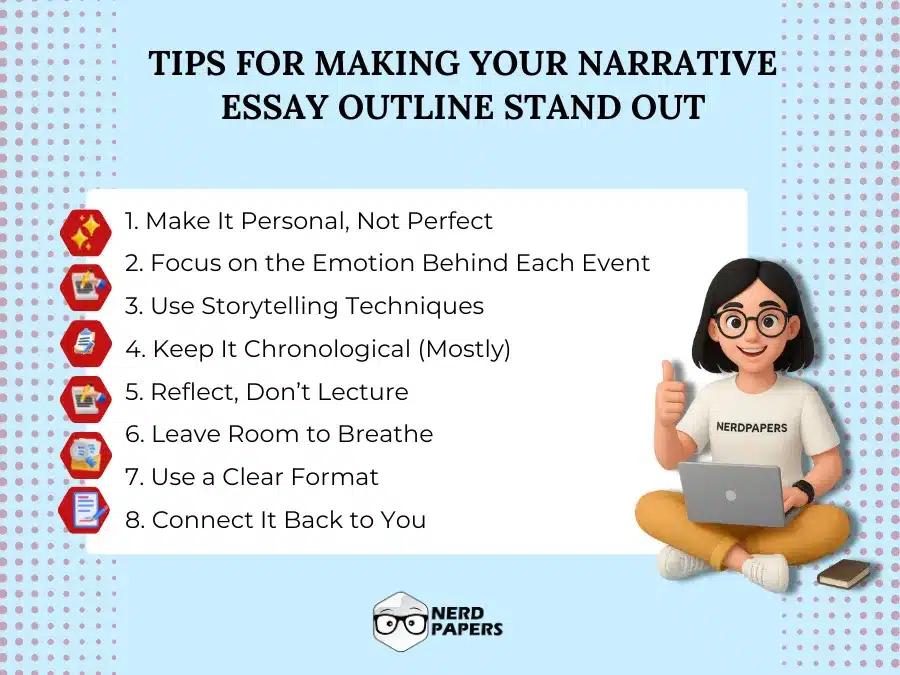 Tips for making your narrative essay outline stand out and engaging.