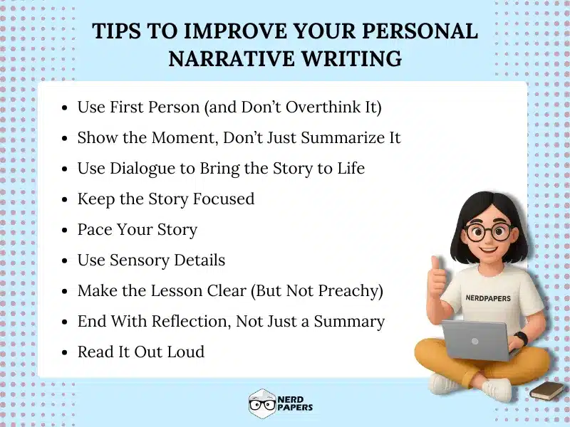 Tips to improve your personal narrative writing.